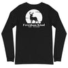 Moonlit Buck | Men's Long Sleeve Tee - Black Heather