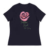 Anti - Tyranny Rose | Women's Relaxed T-Shirt - Navy