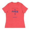 Land Of The Free ? | Women's Relaxed T-Shirt - Heather Red