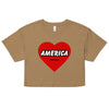 Love America | Women’s crop top - Camel