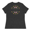 Anti-Tyranny Floral Logo | Women's Relaxed T-Shirt - Dark Grey Heather