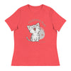 Anti - Tyranny Kitten | Women's Relaxed T-Shirt - Heather Red
