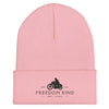 Vintage Motorcycle Freedom-Kind | Cuffed Beanie - Baby Pink