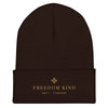 Golden Cross Freedom-Kind | Cuffed Beanie - Brown