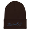 Freedom Kind Blue-Font Logo | Cuffed Beanie - Brown