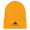 Vintage Motorcycle Freedom-Kind | Cuffed Beanie - Gold