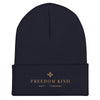 Golden Cross Freedom-Kind | Cuffed Beanie - Navy