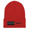 Black and White Logo Freedom Kind | Cuffed Beanie - Red
