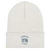 Blue 1776 Freedom Kind Logo | Cuffed Beanie - White