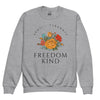 Anti - Tyranny Spring Flowers | Kids Crewneck Sweatshirt - Sport Grey