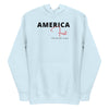 America First | Women's Hoodie - Sky Blue