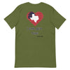 Red Heart We Stand Texas | Men's T-shirt - Olive