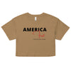 America First 01 | Women’s crop top - Camel