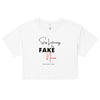 Stop Listening To Fake News | Women’s crop top - White