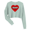 Love Trump | Women's Crop Sweatshirt - Dusty Blue