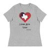 Red Heart I Stand With Texas | Women's Relaxed T-Shirt - Athletic Heather
