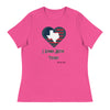 Blue Heart I Stand With Texas | Women's Relaxed T-Shirt - Berry