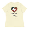 Green Heart I Stand With Texas | Women's Relaxed T-Shirt - Citron