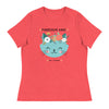 Anti - Tyranny Flower Cat | Women's Relaxed T-Shirt - Heather Red