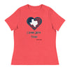 Blue Heart I Stand With Texas | Women's Relaxed T-Shirt - Heather Red