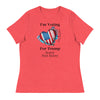 I'm Voting For Trump, Sorry Not Sorry | Women's Relaxed T-Shirt - Heather Red