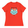 Anti - Tyranny Flower Cat | Women's Relaxed T-Shirt - Poppy