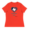 Blue Heart I Stand With Texas | Women's Relaxed T-Shirt - Poppy