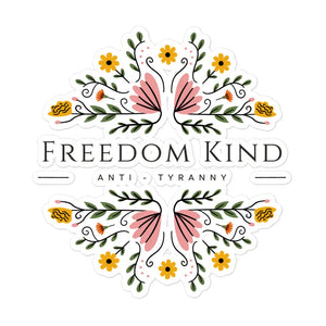 Anti-Tyranny Floral Logo Bubble-free Stickers | Freedom Kind - Image #1