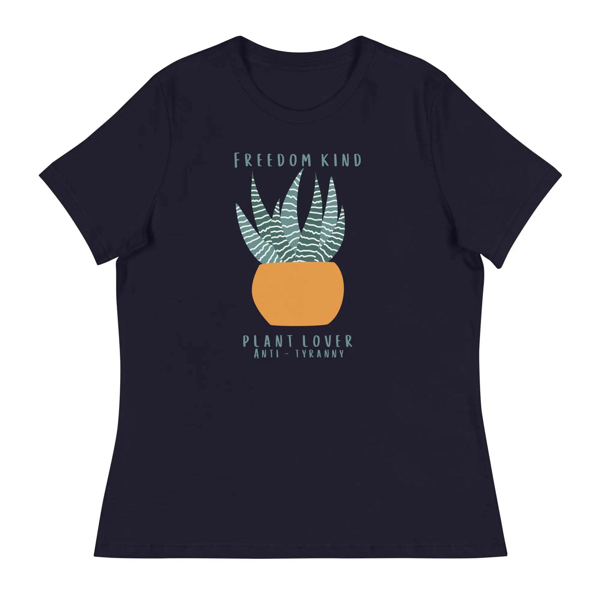 Women's Relaxed T-Shirt: Plant Lover Anti-Tyranny | Freedom Kind Apparel - Image #2
