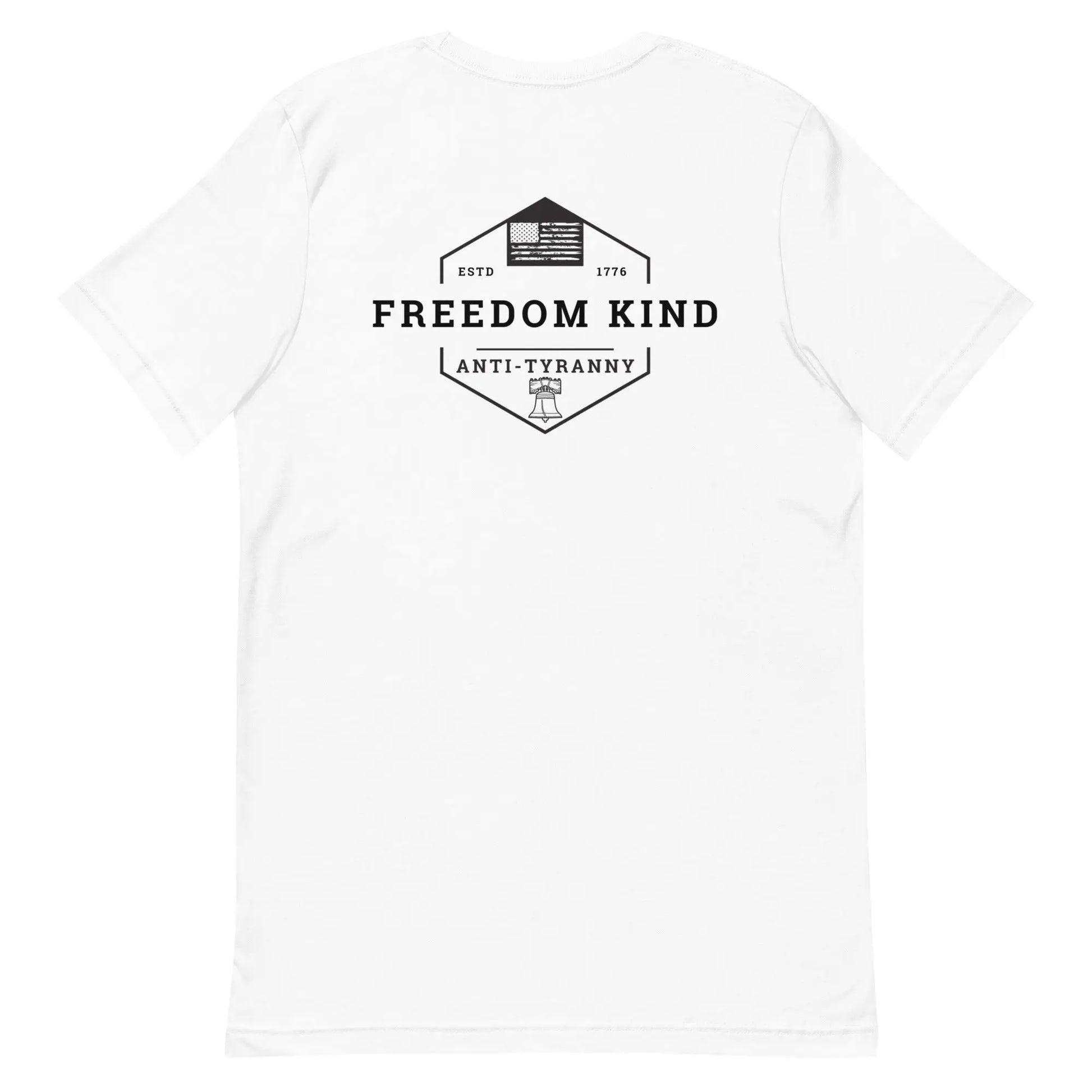 Freedom Kind Anti - Tyranny Liberty Bell American Flag Logo T-shirt - Image #30
