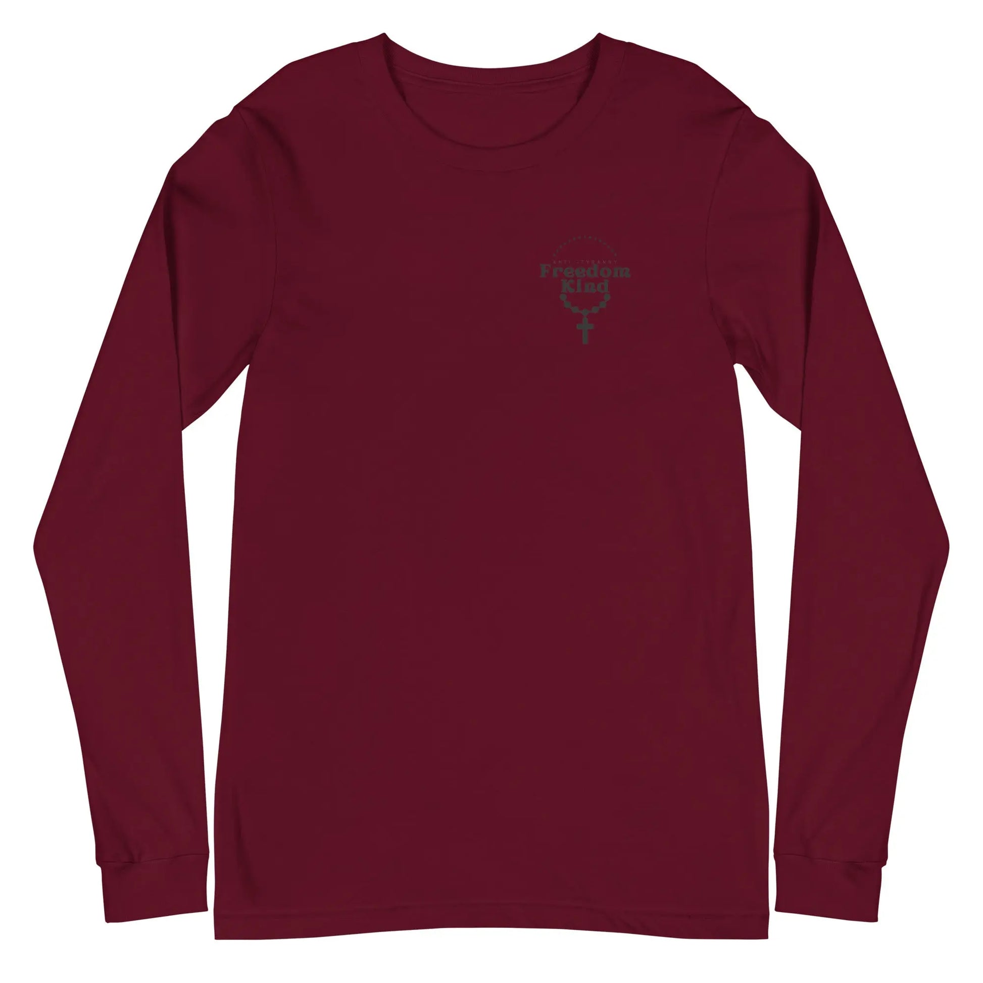 Unisex Long Sleeve Tee with Rosary Design | Freedom Kind Apparel - Image #2