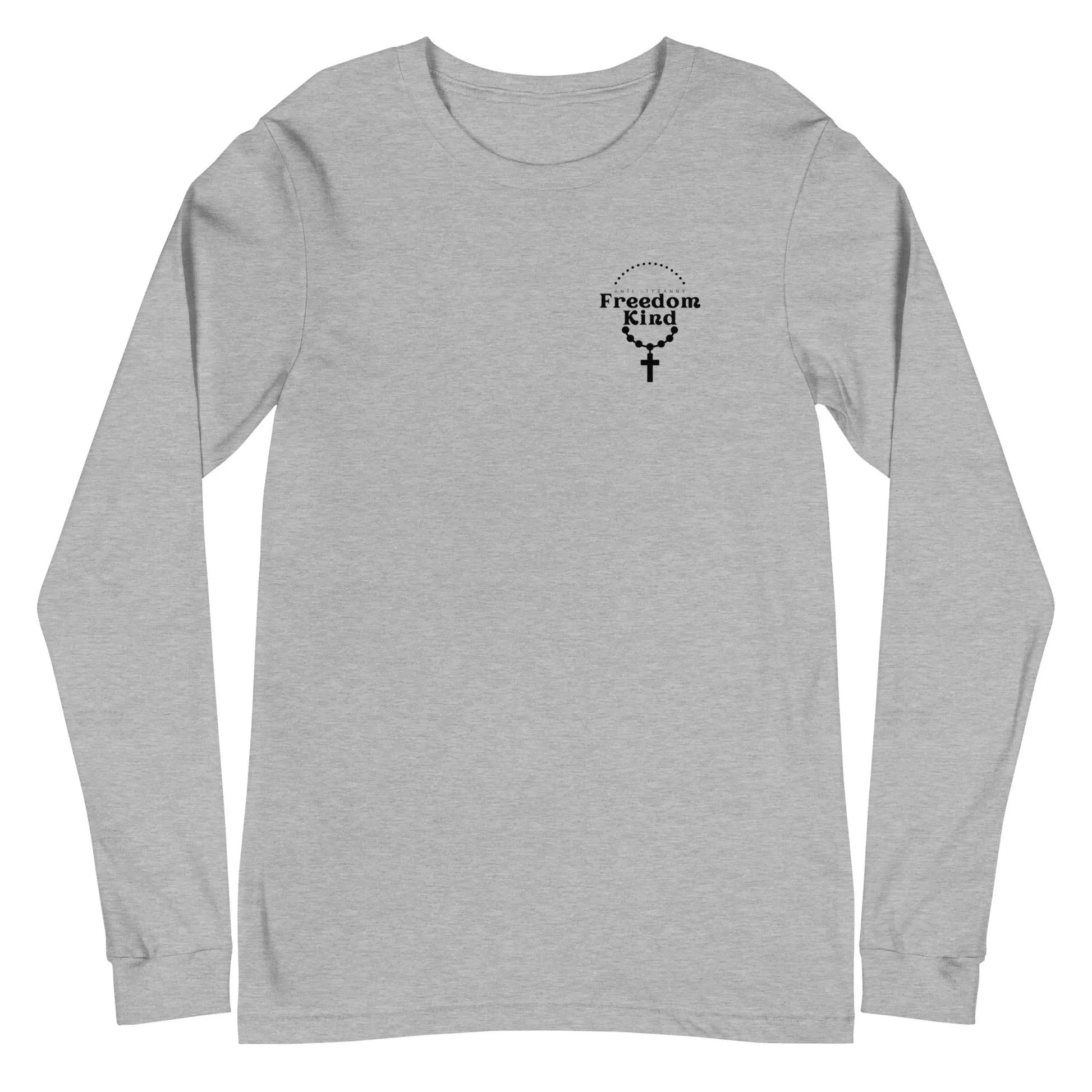 Unisex Long Sleeve Tee with Rosary Design | Freedom Kind Apparel - Image #23