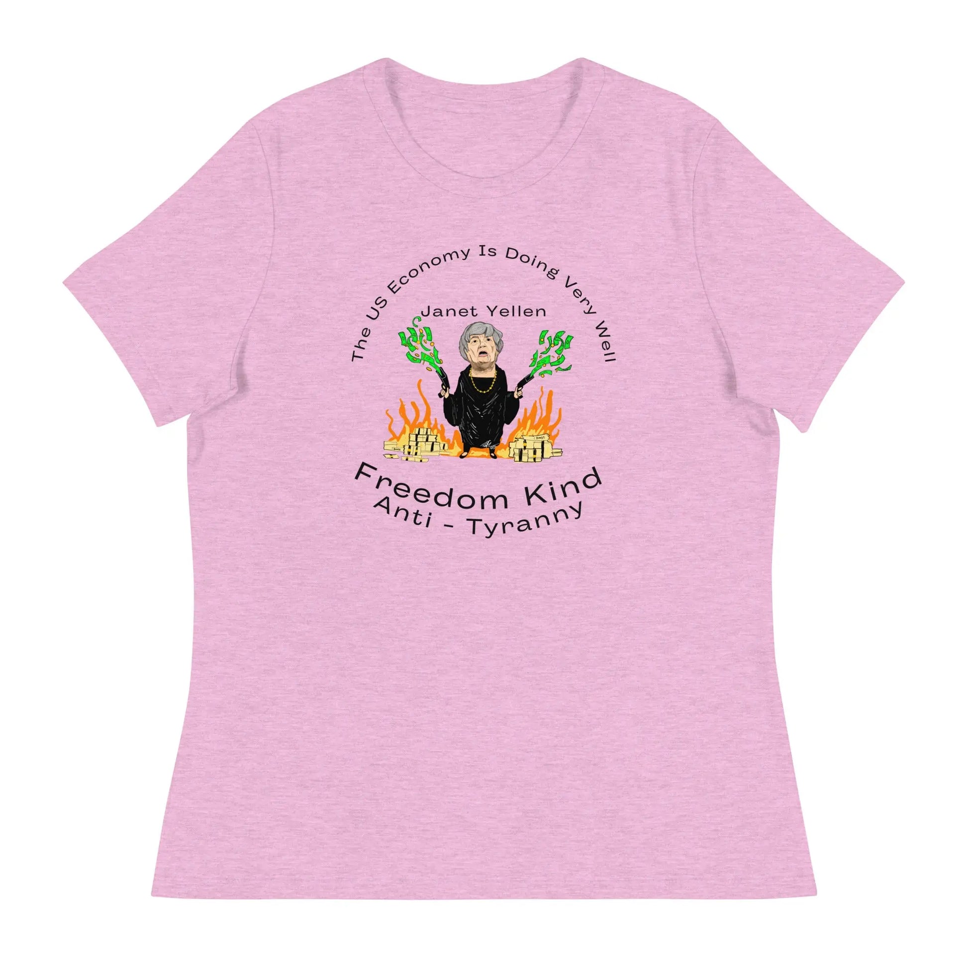 The US Economy Is Doing Very Well." - Janet Yellen | Women's Relaxed T-Shirt - Image #11