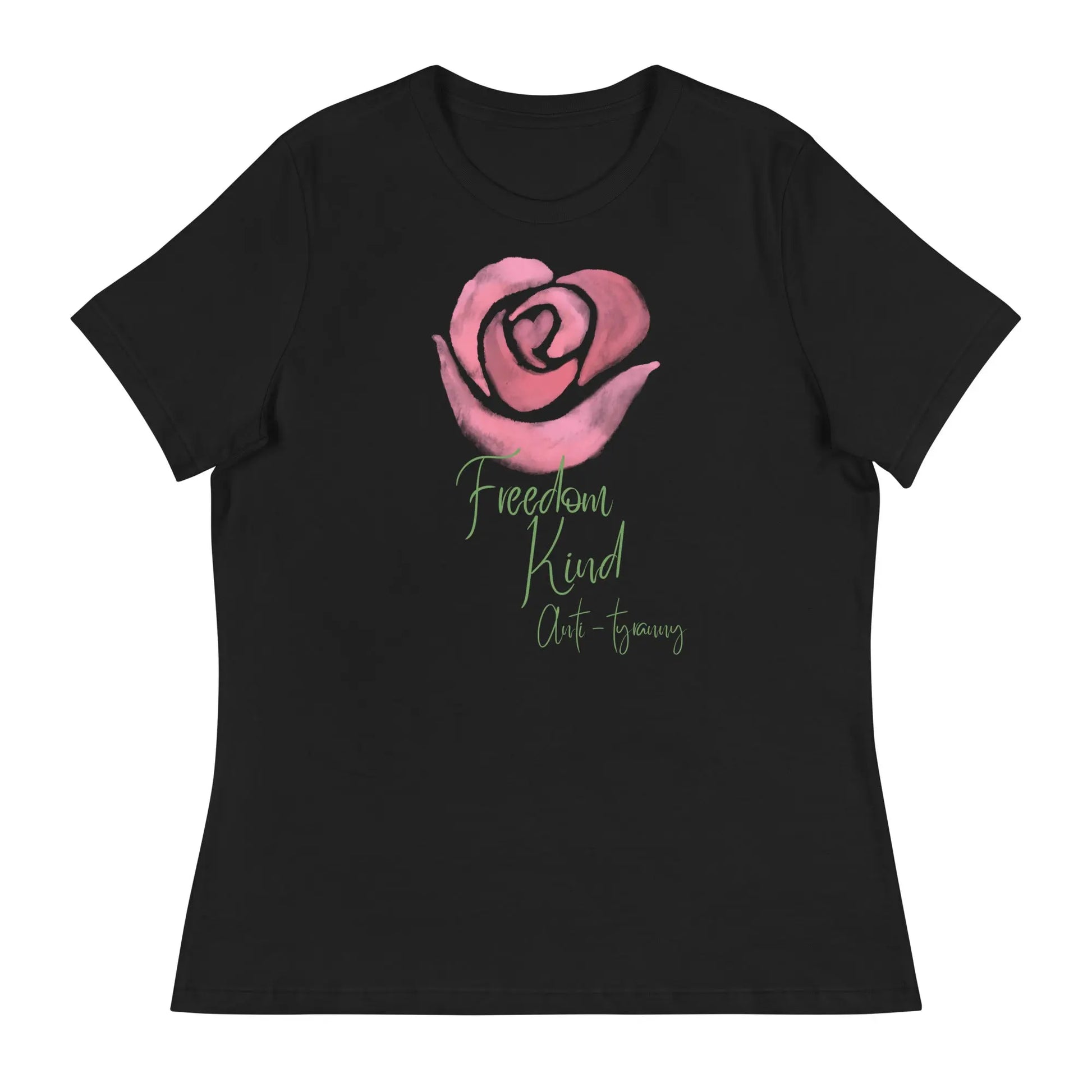 Women's Relaxed T-Shirt with Rose Design | Freedom Kind Apparel - Image #1