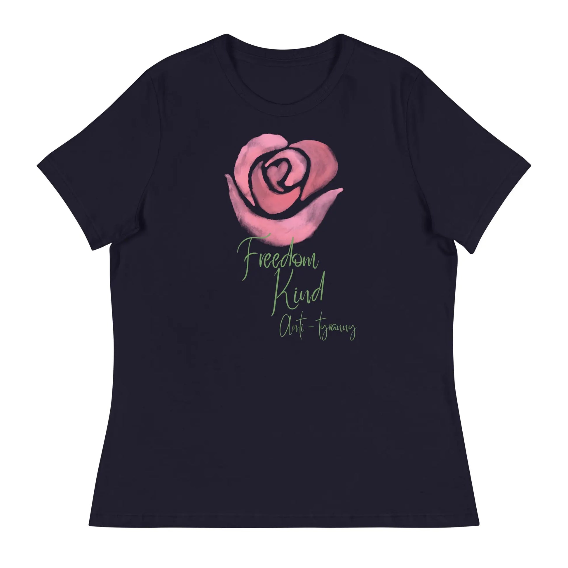 Women's Relaxed T-Shirt with Rose Design | Freedom Kind Apparel - Image #2