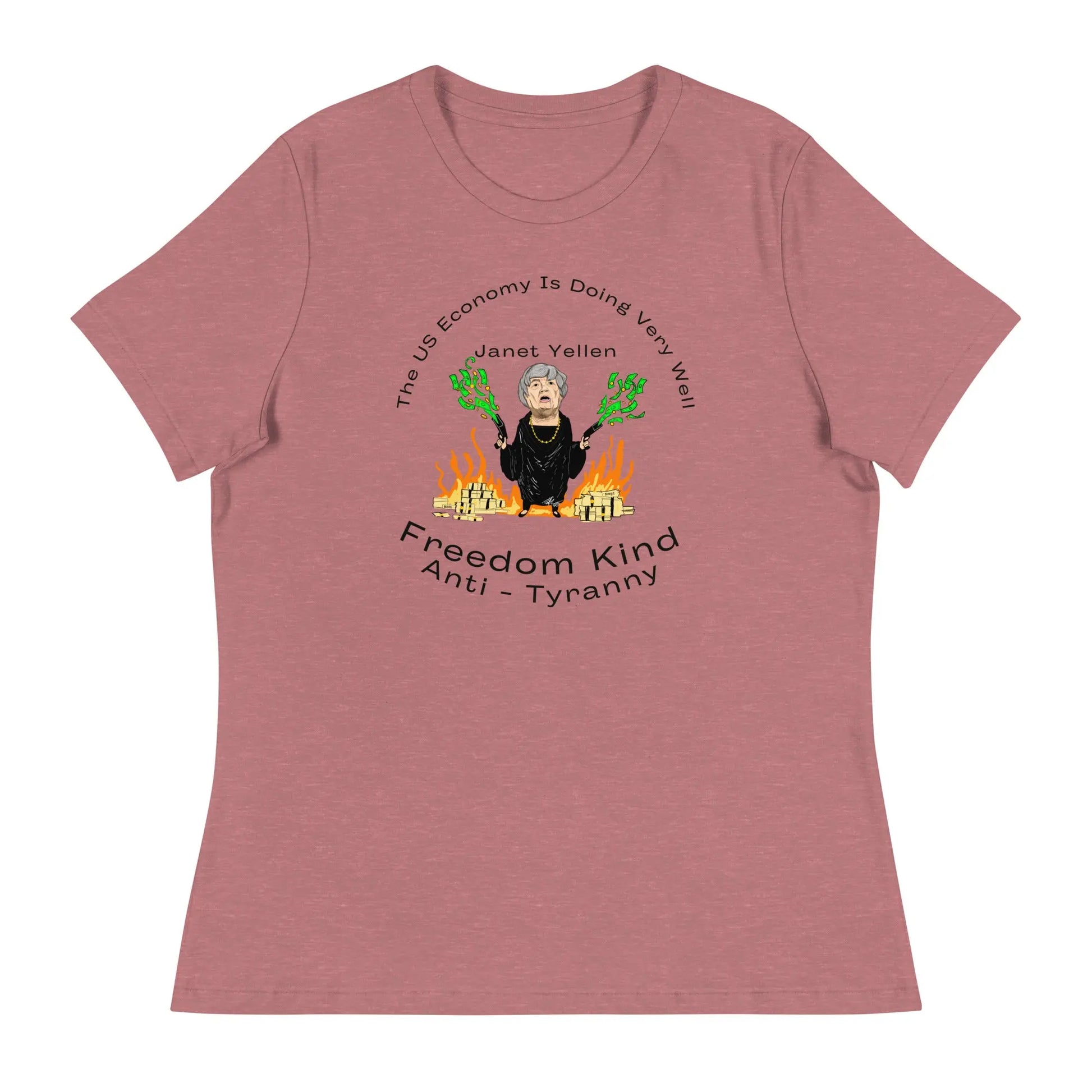 The US Economy Is Doing Very Well." - Janet Yellen | Women's Relaxed T-Shirt - Image #5