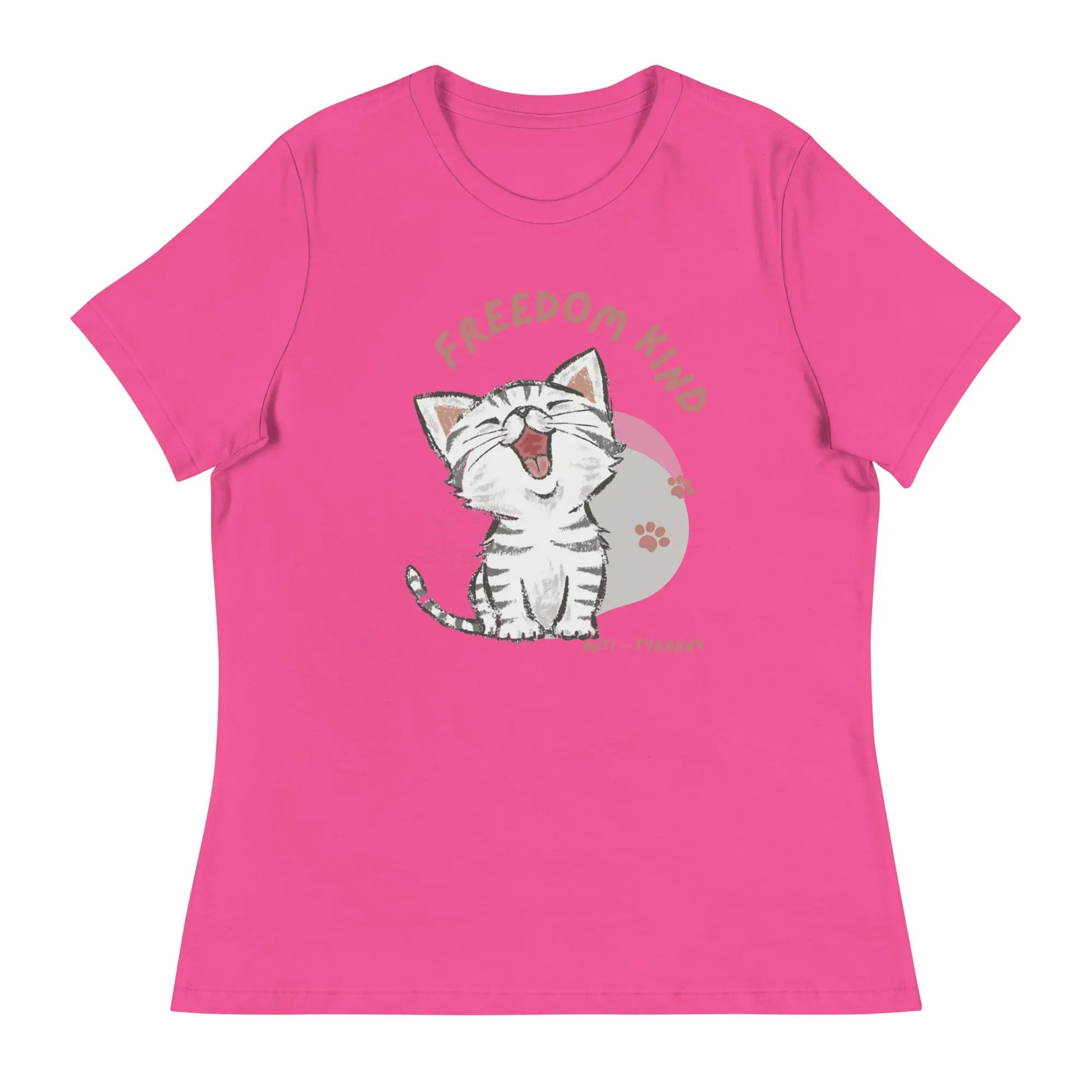 Freedom Kind Anti - Tyranny Kitten Women's Relaxed T-Shirt - Image #10
