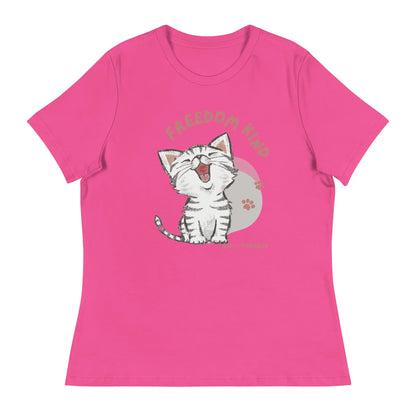 Freedom Kind Anti - Tyranny Kitten Women's Relaxed T-Shirt - Image #10