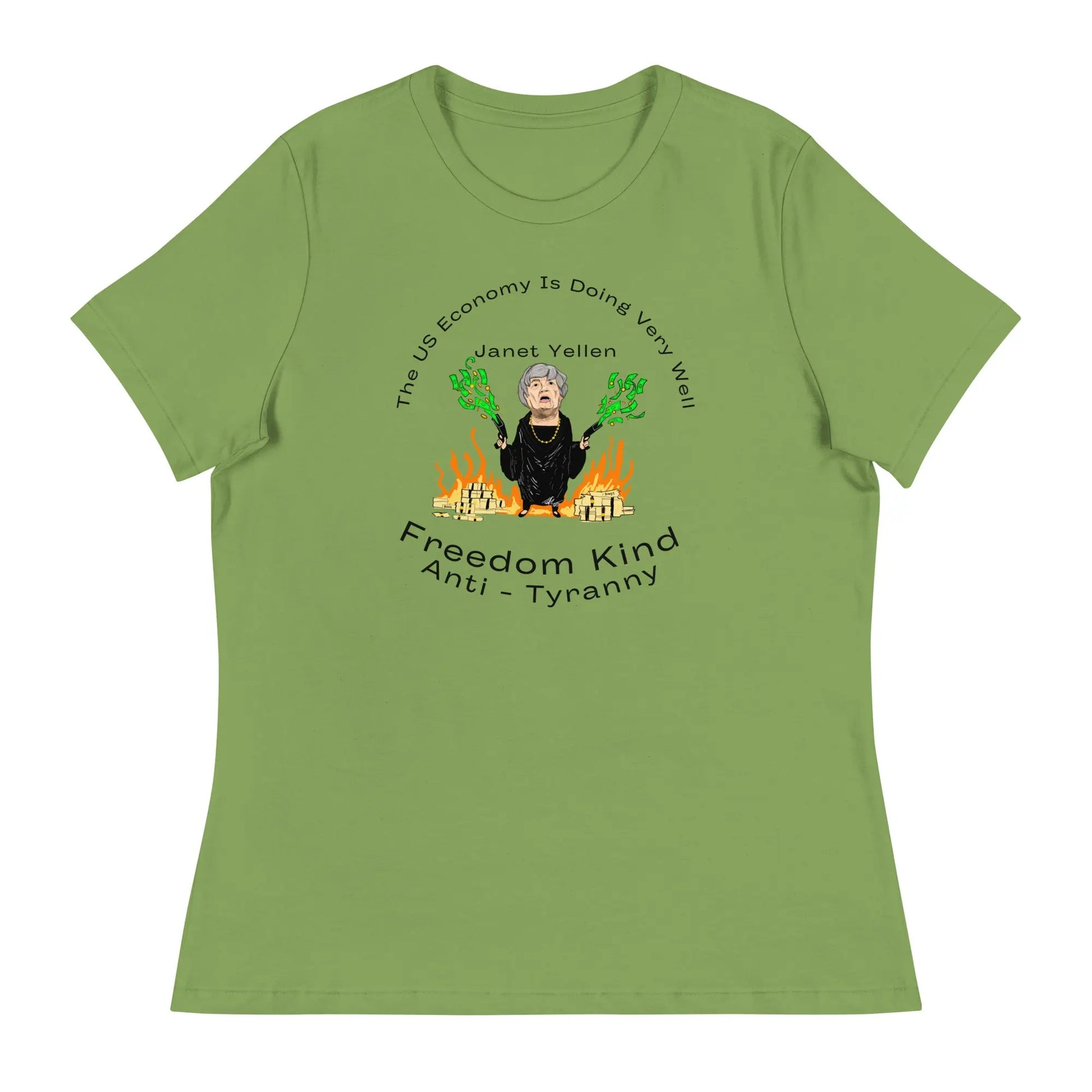 The US Economy Is Doing Very Well." - Janet Yellen | Women's Relaxed T-Shirt - Image #6