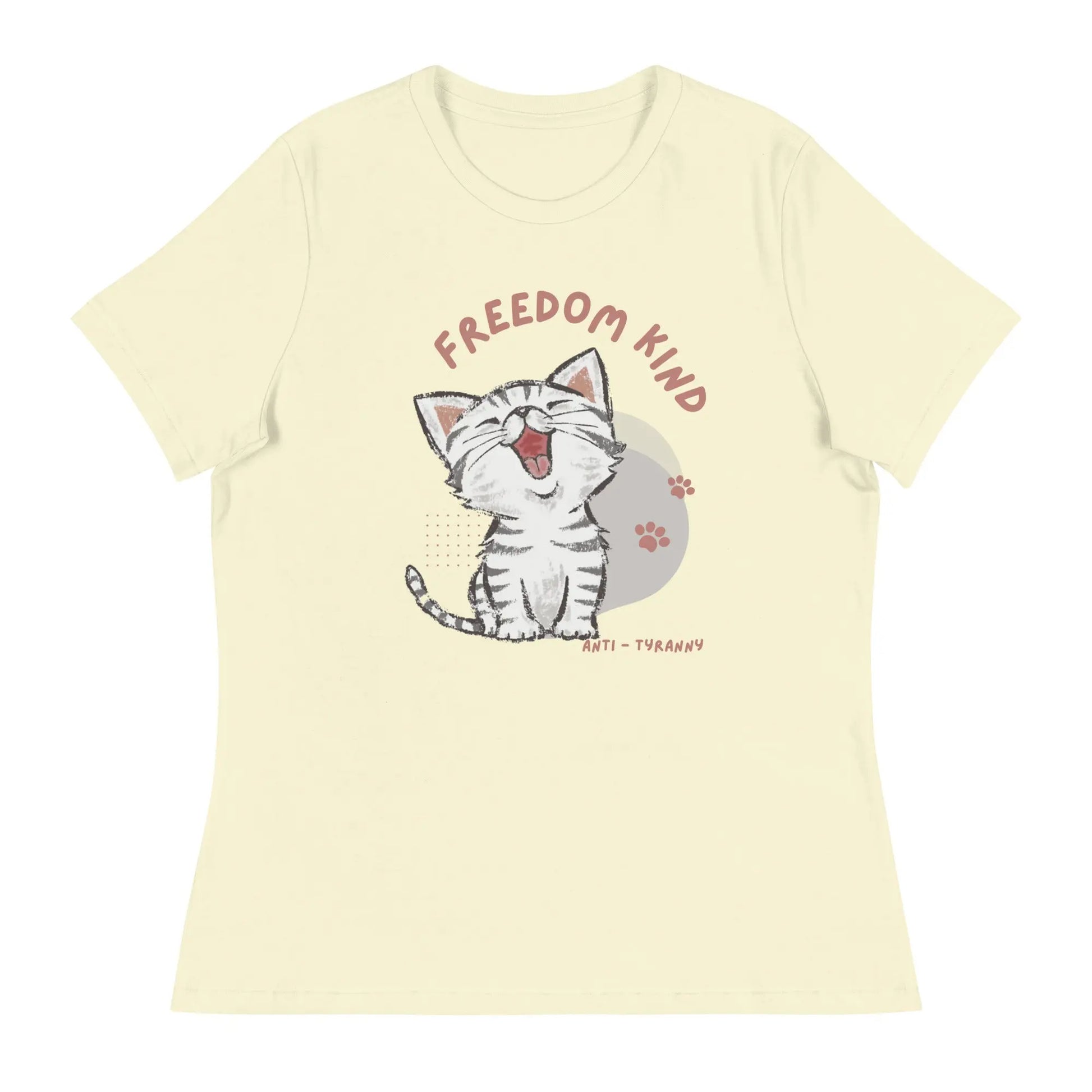 Freedom Kind Anti - Tyranny Kitten Women's Relaxed T-Shirt - Image #29