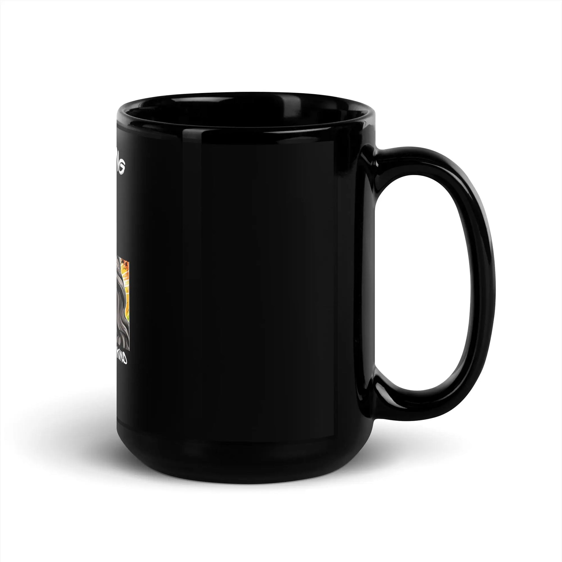 Unwavering Christian Jesus Cross | Freedom Kind Black Glossy Mug - Image #5