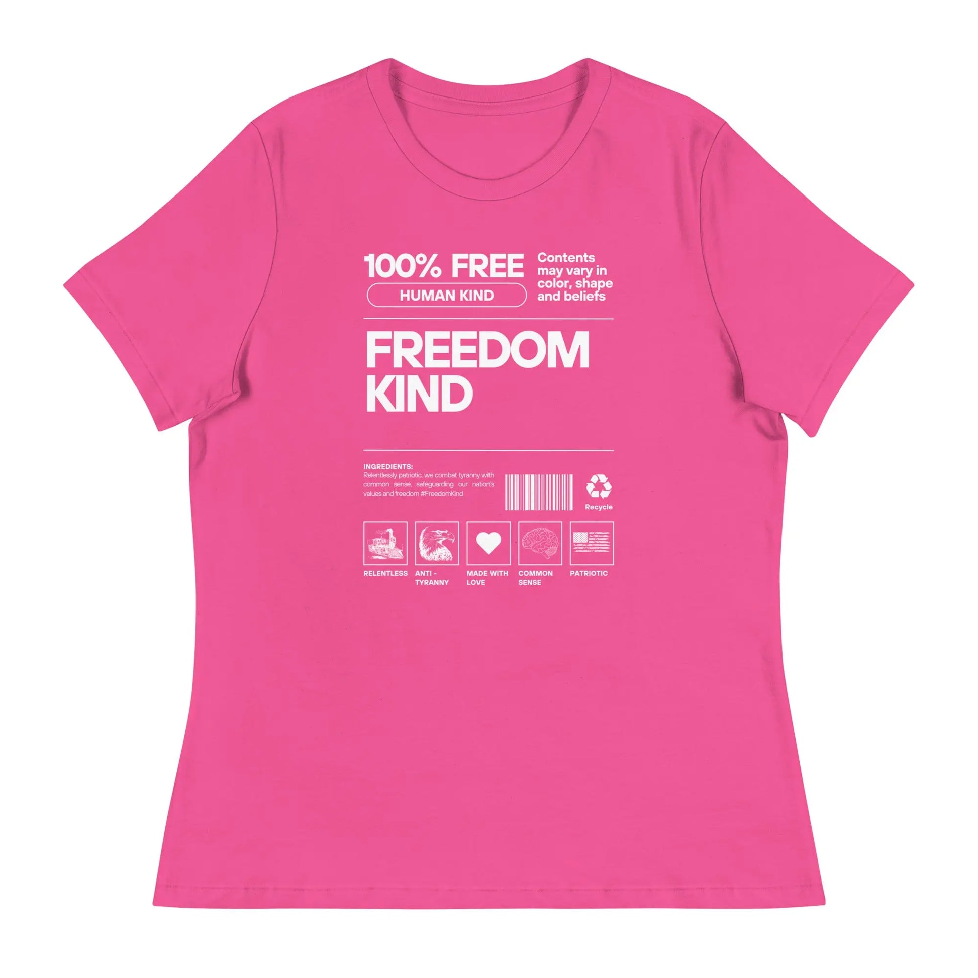 Women's Relaxed T-Shirt: 100% Human Kind | Freedom Kind Apparel - Image #1
