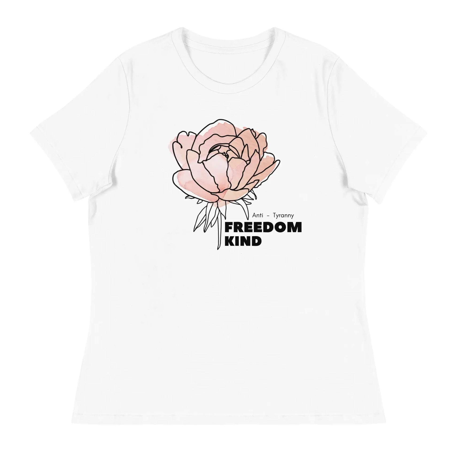 Freedom Kind Anti - Tyranny Peonies Women's Relaxed T-Shirt - Image #23