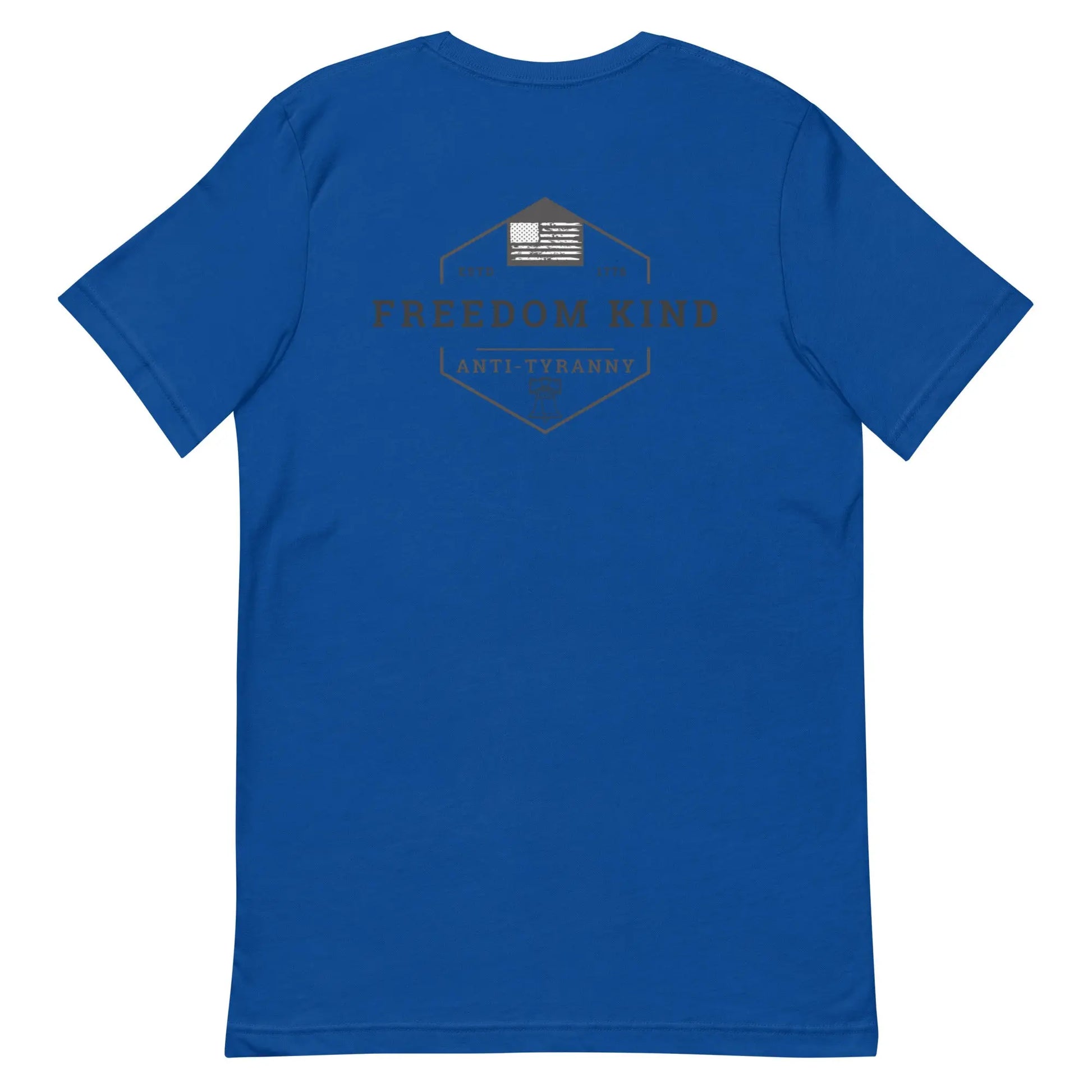 Freedom Kind Anti - Tyranny Liberty Bell American Flag Logo T-shirt - Image #3