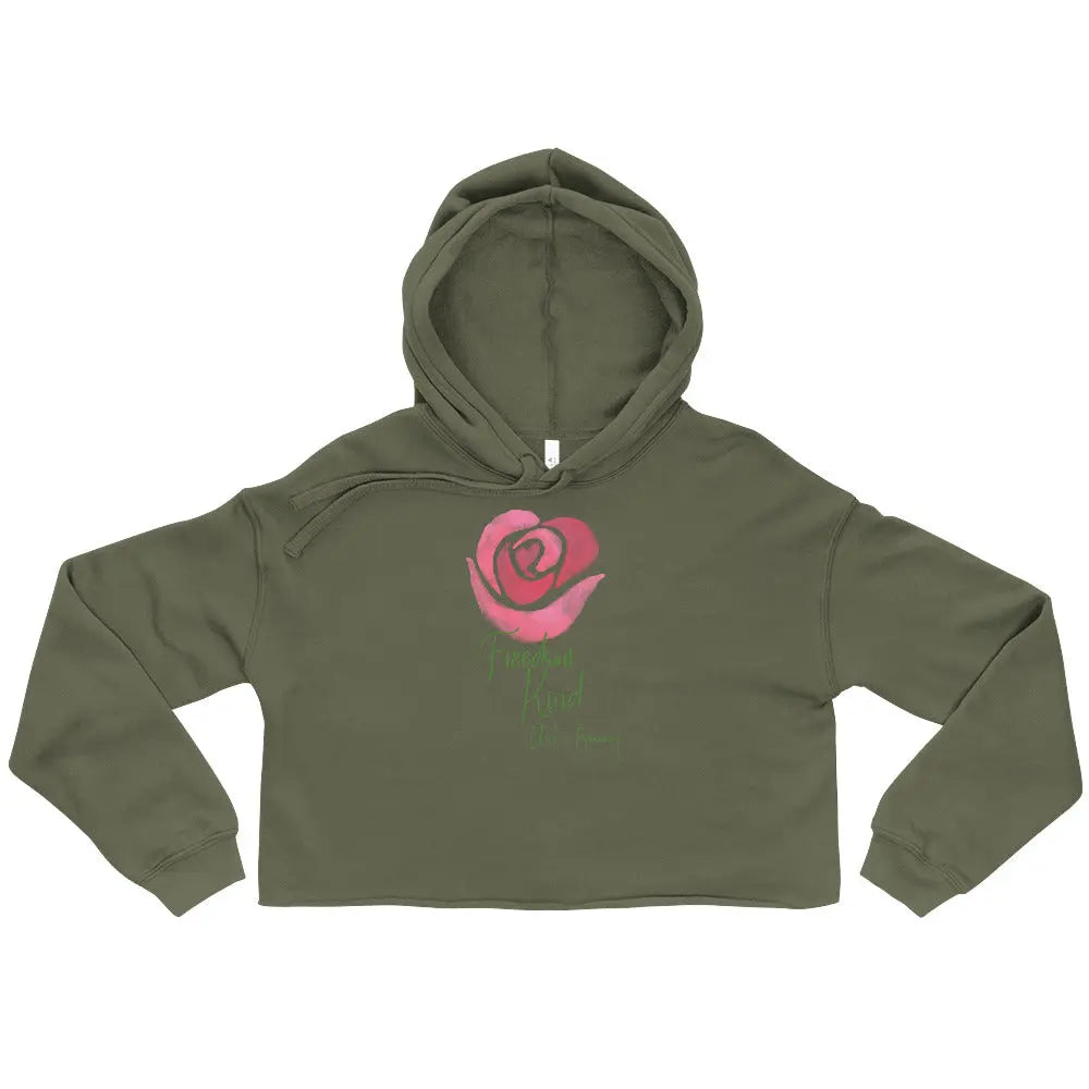Freedom Kind Anti - Tyranny Rose Women's Crop Hoodie - Image #1