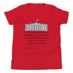Youth Short Sleeve T-Shirt with Charles de Montesquieu Quote | Freedom Kind Apparel - Image #2
