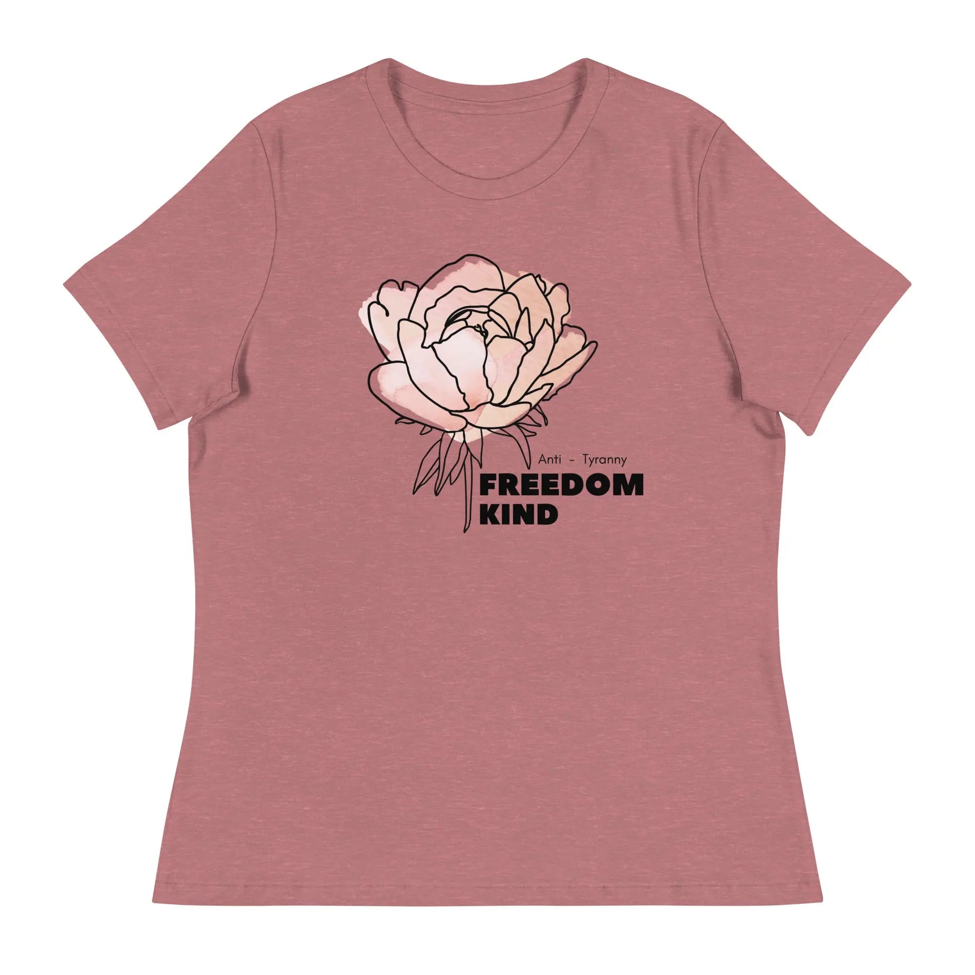 Freedom Kind Anti - Tyranny Peonies Women's Relaxed T-Shirt - Image #8
