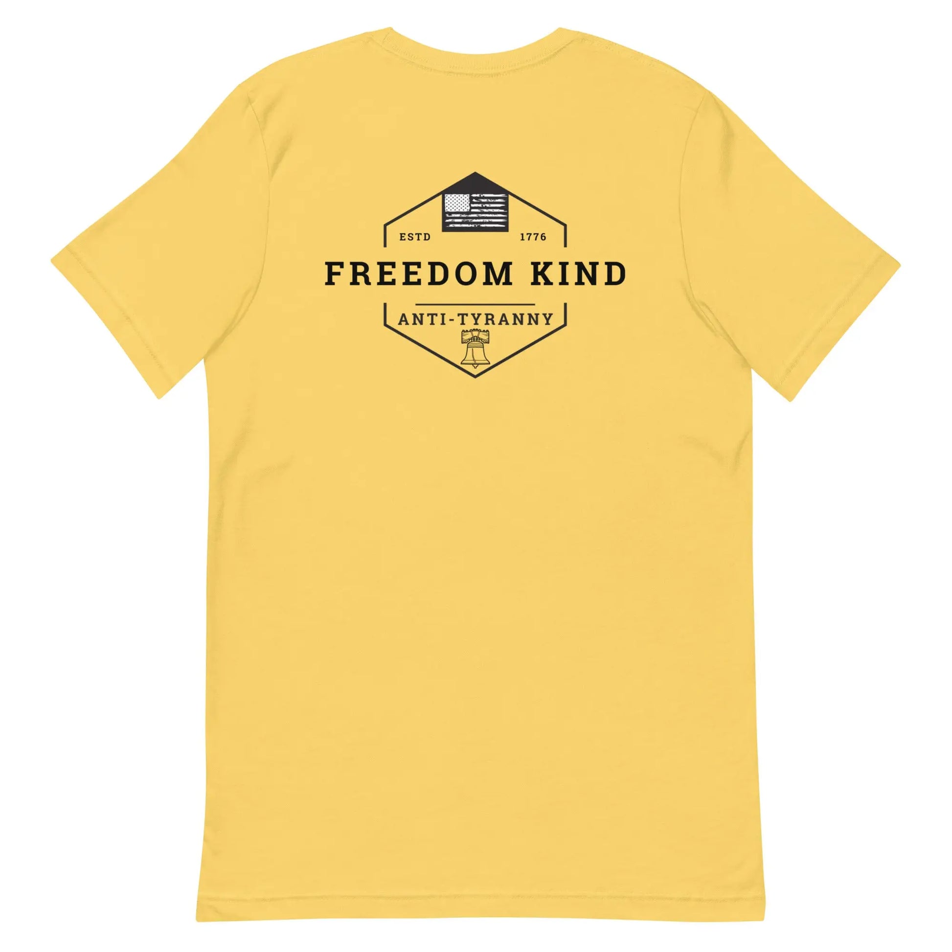 Freedom Kind Anti - Tyranny Liberty Bell American Flag Logo T-shirt - Image #28