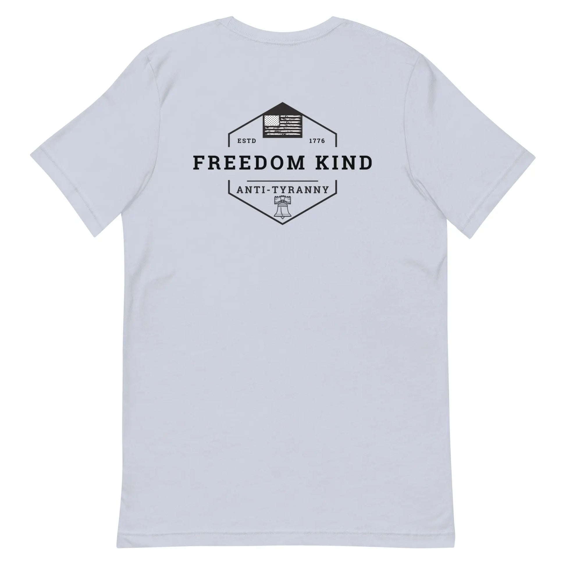 Freedom Kind Anti - Tyranny Liberty Bell American Flag Logo T-shirt - Image #24