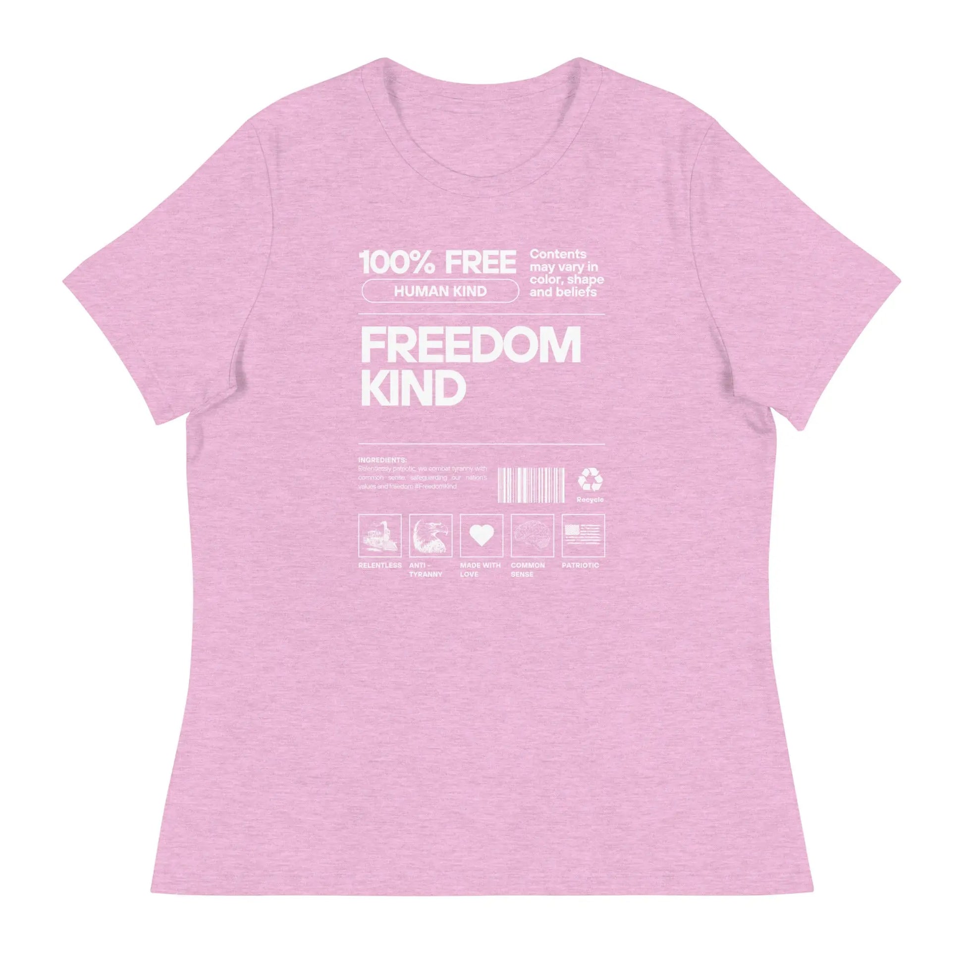 Women's Relaxed T-Shirt: 100% Human Kind | Freedom Kind Apparel - Image #25